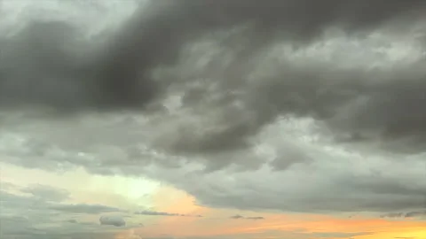 Time Lapse of Dramatic Dark Gray Storm Clouds 库存影片 348274308