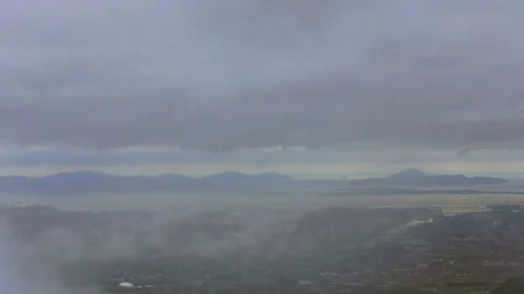 Time lapse of dramatic dark storm cloud flowing,  From dark sky to sunset. Stock Footage 77590751