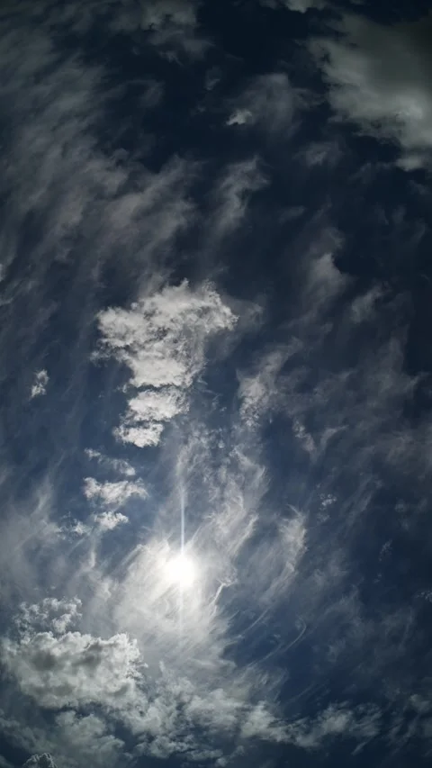 Time-lapse of dramatic moody gray clouds churn across the sky. The frame is Stockbeeldmateriaal 339733280