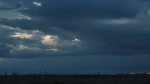Time lapse of dramatic scenic cloudscape with beautiful cumulus clouds moving in Stock Footage 238034681