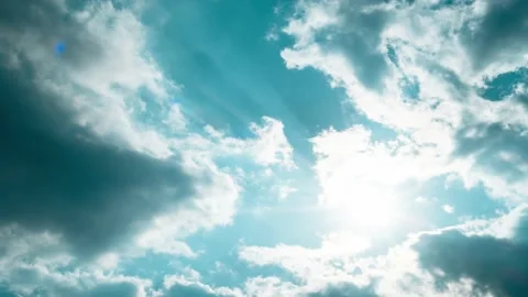 Time lapse of dramatic sky clouds and sun Stock Footage 187469294