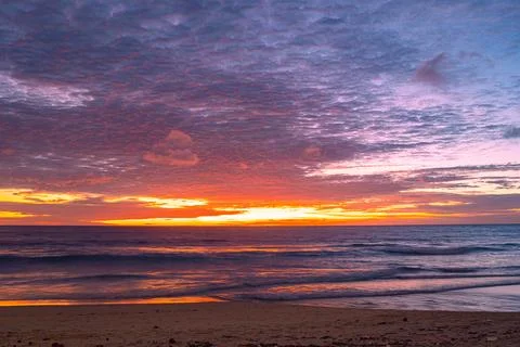 Time lapse Dramatic Sky Over Coastal Waters Stock Photos