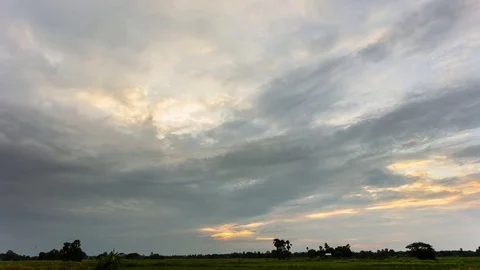 Time Lapse of Dramatic sky with stormy clouds before rain and thunderstorm Video stock 76506018