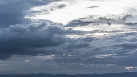 Time Lapse of Dramatic sky with stormy clouds before rain and thunderstorm Stock Footage 76506050