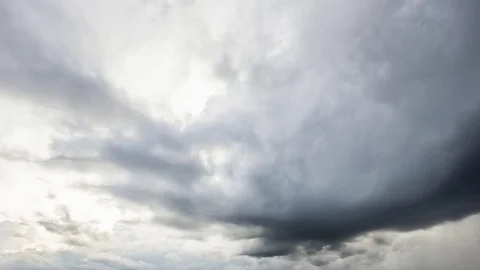 Time Lapse of Dramatic sky with stormy clouds before rain and thunderstorm Stock-Footage 76507280