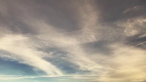 Time lapse of dramatic sky with stormy clouds before sunset Stock Footage 80356625