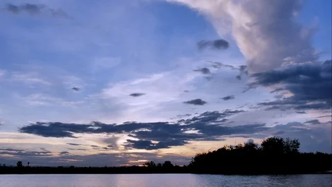 Time Lapse of Dramatic sky with stormy clouds before rain and thunderstorm Video stock 94270976