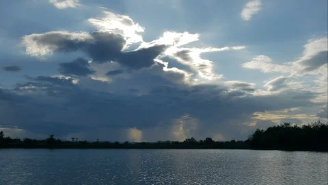 Time Lapse of Dramatic sky with stormy clouds before rain and thunderstorm Stock-Footage 109555755