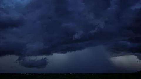 Time Lapse of Dramatic sky with stormy clouds before rain and thunderstorm Stock Footage 131483996
