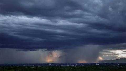 Time Lapse of Dramatic sky with stormy clouds before rain and thunderstorm Stock Footage 131484226