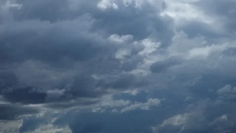 Time Lapse of Dramatic sky with stormy clouds before rain and thunderstorm Stock Footage 279359011
