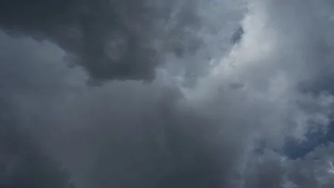Time lapse of dramatic steel blue colored storm clouds moving across the sky Stock Footage 323472318