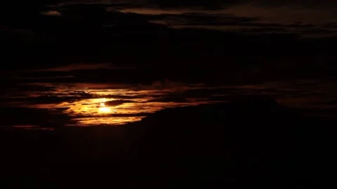 Time Lapse Dramatic Sunrise in the Black Clouds Stock Footage 207414981