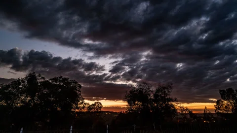 Time Lapse Dramatic Sunset in Backyard In California Sierra Nevada Foothills Stock Footage 278825970