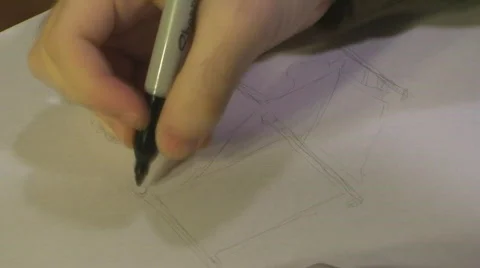 Time Lapse Drawing of a Bed Stock Footage 581297