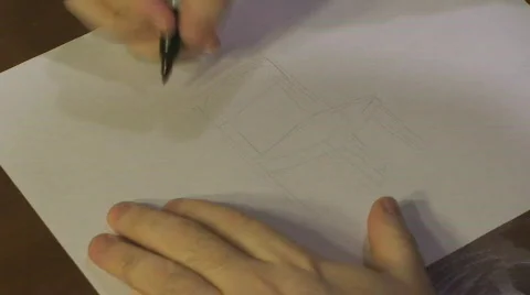 Time Lapse Drawing of a Wooden Chair Stock Footage