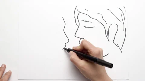 Time lapse of a drawn couple of lovers man and woman. Stock Footage 169887599