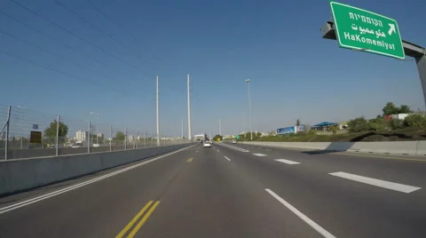 Time Lapse of a drive on Ayalon Freeway in Tel aviv, Israel Stock Footage 58650792