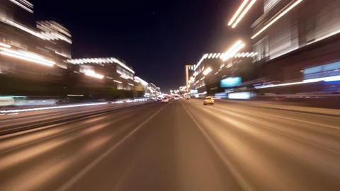 Time-lapse drive through Moscow City. Stock Footage 169496603