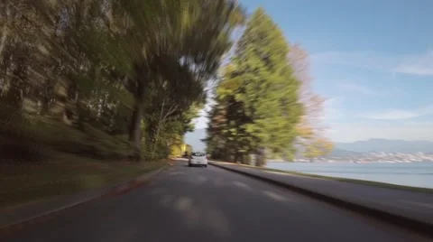 Time Lapse of a drive through Stanley Park, Vancouver, BC Stock Footage 45520264