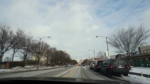 Time Lapse Drive through streets of South Side Chicago Stock Footage