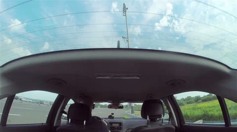 Time lapse of driver driving a car on a highway during the sunny day Stock Footage 41471221