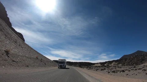 Time lapse driving along road in desert volcanic area 스톡 동영상 103474845