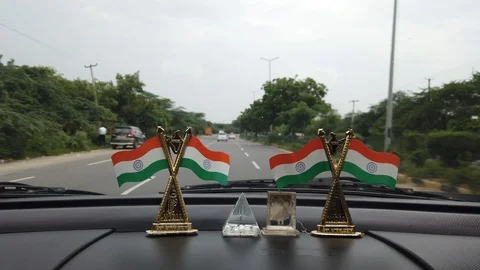 Time-lapse of driving the car around Indian highway Stock Footage 114748821