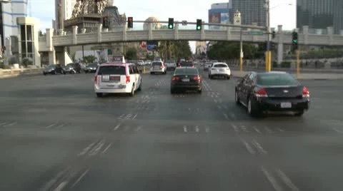 Time Lapse of Driving Down the Las Vegas Strip During the Day Stock Footage 10912305