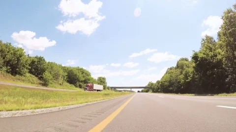 Time lapse. Driving East on Interstate Highway through Kentucky. Stock Footage