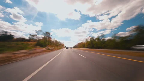 Time-lapse of driving fast speed a car Stock Footage 134365315