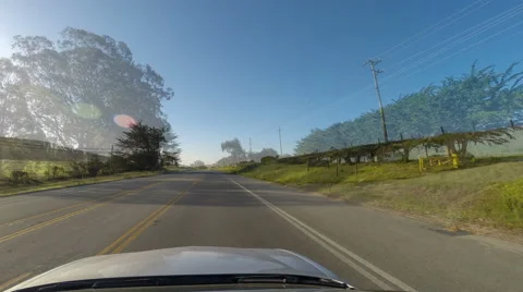 Time lapse of driving on Highway 1 South from Half Moon Bay in California Stock Footage 43369588