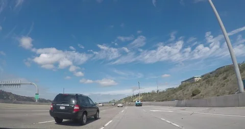 Time lapse driving the I5 freeway north from San Diego to Los Angeles Stock Footage 90067629