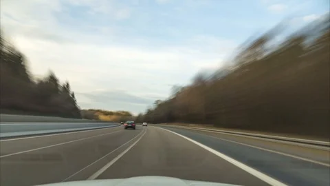 Time lapse of a driving on the longest German Autobahn A7 on the site between Stock Footage 88000225