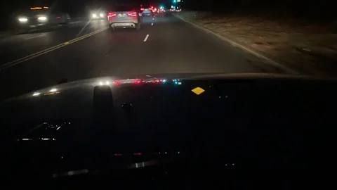 Time Lapse Driving at Night from Driver's Point of View Stock Footage 123018816