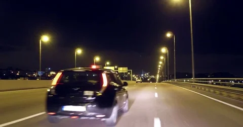 Time Lapse Driving at night  - VCI Freixo - Arrabida Stock Footage 78782277