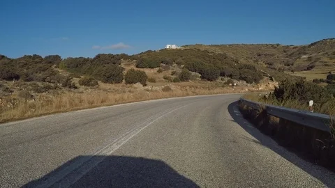 Time Lapse of Driving Through the Coastal Roads of Paros Towards Mountains Stock Footage 101207986