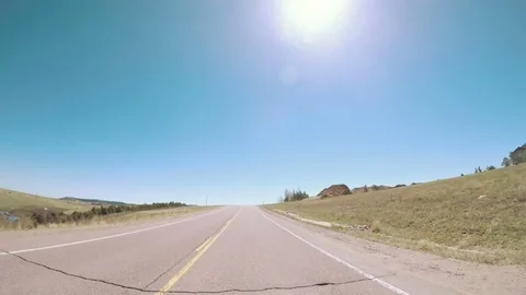 Time-lapse. Driving through countryside in Eastern Colorado. Vídeos de archivo 76165964
