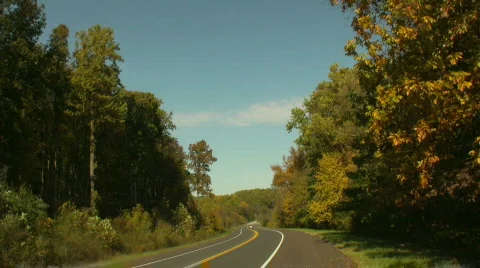 Time lapse driving through fall colors Stock Footage 580618