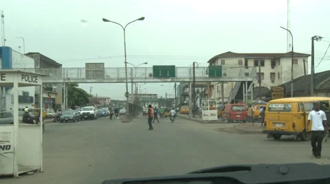 Time lapse driving through Lagos traffic Stock Footage 38385744
