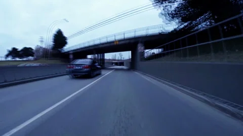 Time lapse driving through Massey Tunnel BC Stock Footage 35914559