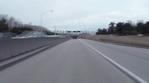 Time lapse driving through Massey Tunnel BC Stock Footage 35927998