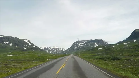 Time lapse of Driving through Norway Landscape Stock Footage 99743370
