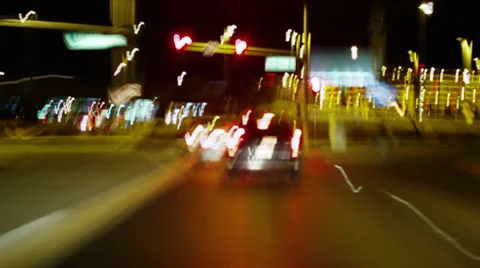 Time lapse of driving through traffic at night Vídeo Stock 29159030