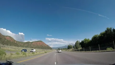 Time lapse driving towards forest fire Stock Footage 122339672