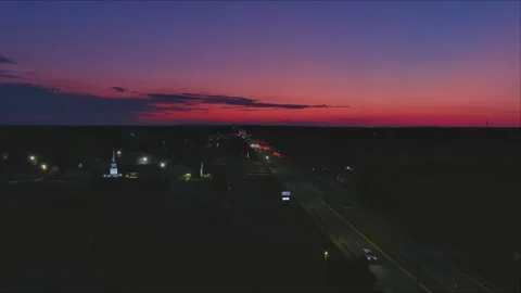 Time lapse from a drone capturing a beautiful moment during twilight. Stock Footage 204964416