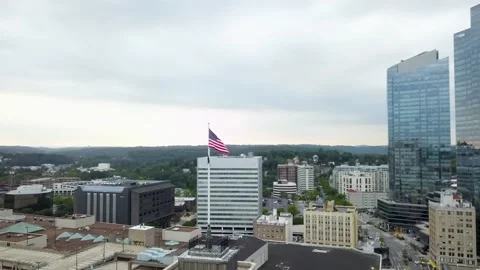 Time lapse of drone flythrough of white plains new york Stock Footage 155461654