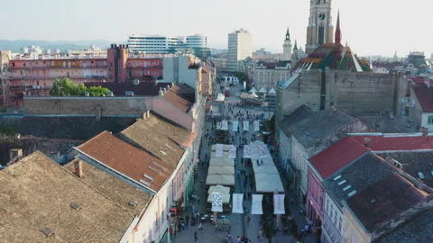 Time-lapse drone view of Novi Sad Stock Footage 217009646