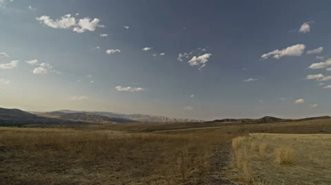 Time lapse of a dry yellow field Stock Footage 30441231