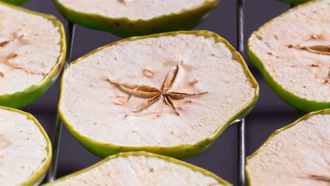 Time lapse drying of slices of apples Stock Footage 129185663